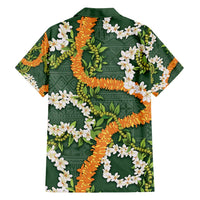 Aloha Festive Hawaii Family Matching Puletasi and Hawaiian Shirt Mokihana - Maile and Ilima on Forest Green LT7 - Polynesian Pride