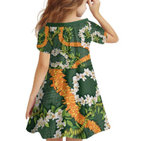 Aloha Festive Hawaii Family Matching Summer Maxi Dress and Hawaiian Shirt Mokihana - Maile and Ilima on Forest Green LT7 - Polynesian Pride