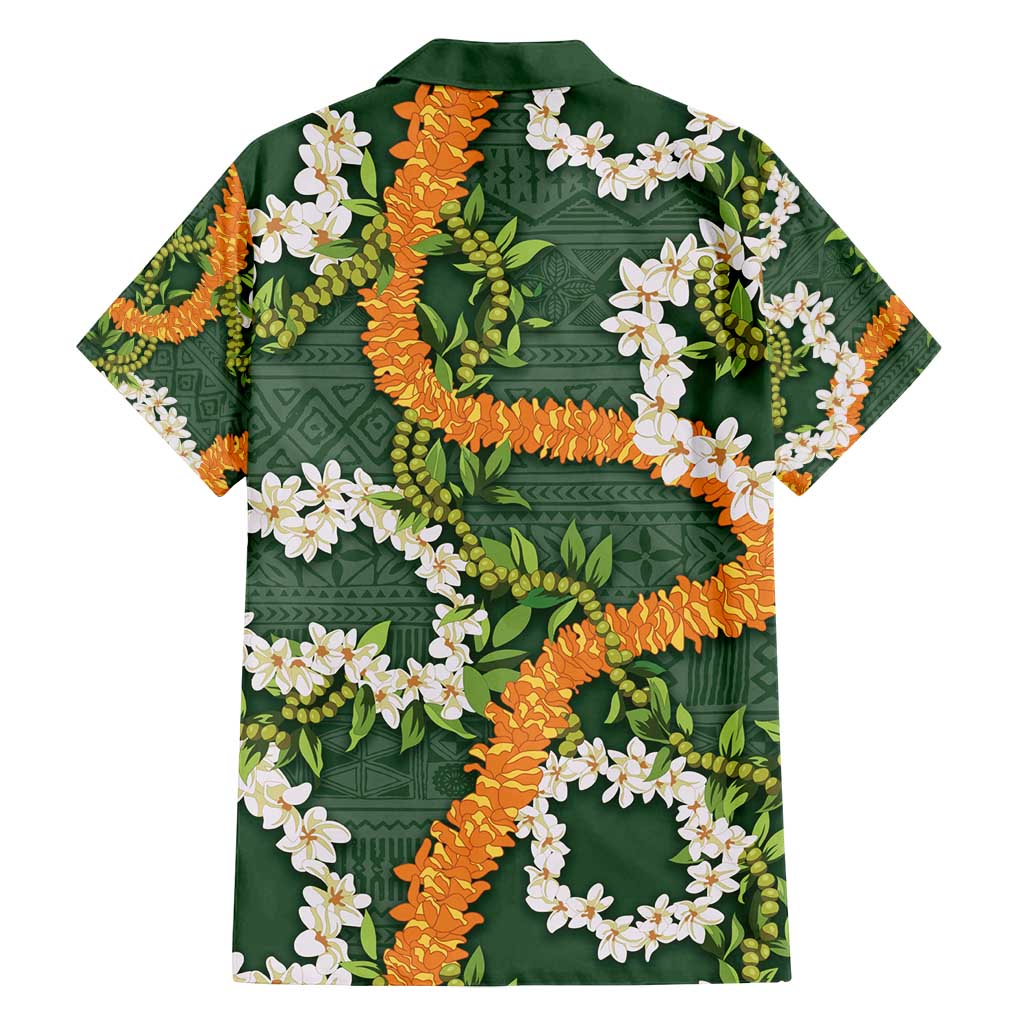 Aloha Festive Hawaii Family Matching Summer Maxi Dress and Hawaiian Shirt Mokihana - Maile and Ilima on Forest Green LT7 - Polynesian Pride