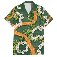 Aloha Festive Hawaii Hawaiian Shirt Mokihana - Maile and Ilima on Forest Green - Polynesian Pride