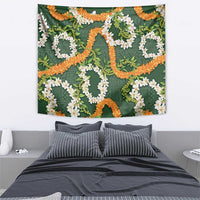 Aloha Festive Hawaii Tapestry Mokihana - Maile and Ilima on Forest Green LT7 - Polynesian Pride