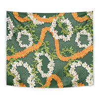Aloha Festive Hawaii Tapestry Mokihana - Maile and Ilima on Forest Green LT7 - Polynesian Pride