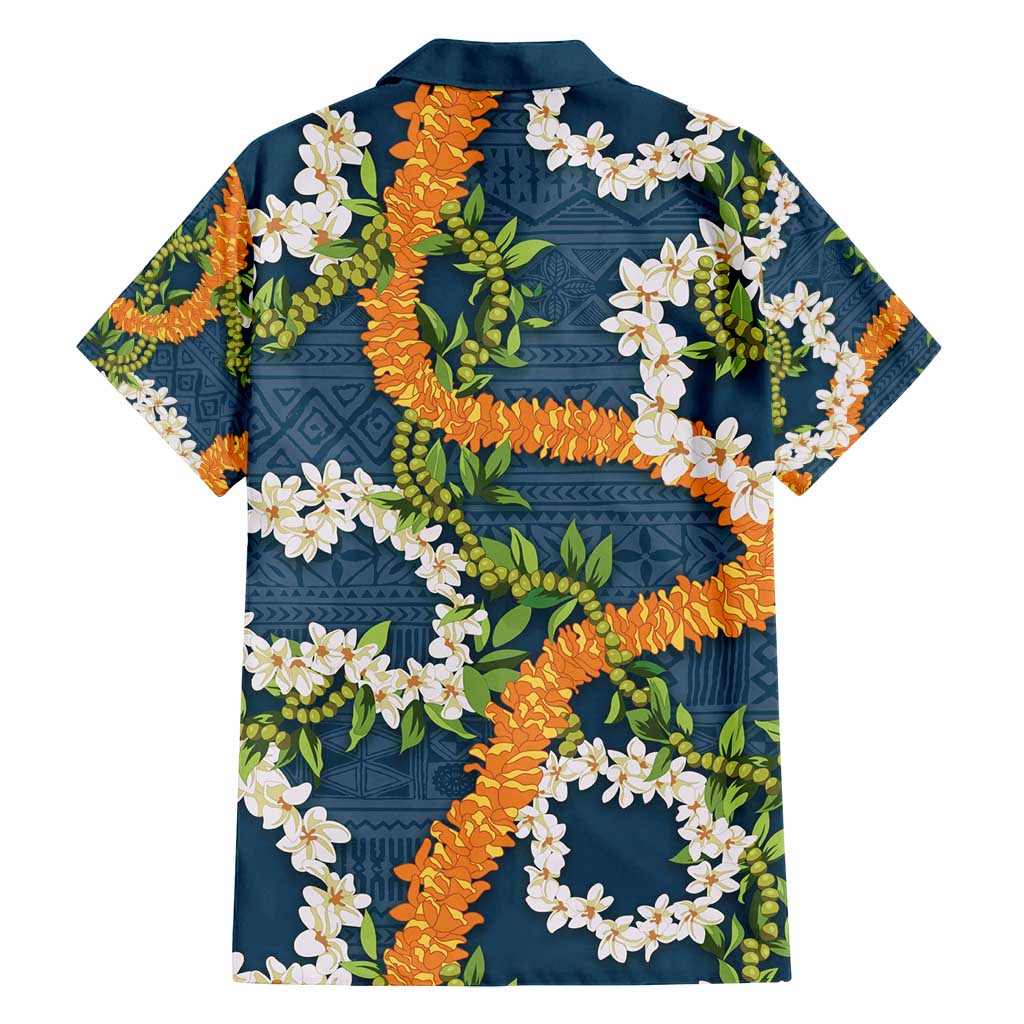 Aloha Festive Hawaii Family Matching Summer Maxi Dress and Hawaiian Shirt Mokihana - Maile and Ilima on Navy Blue LT7 - Polynesian Pride