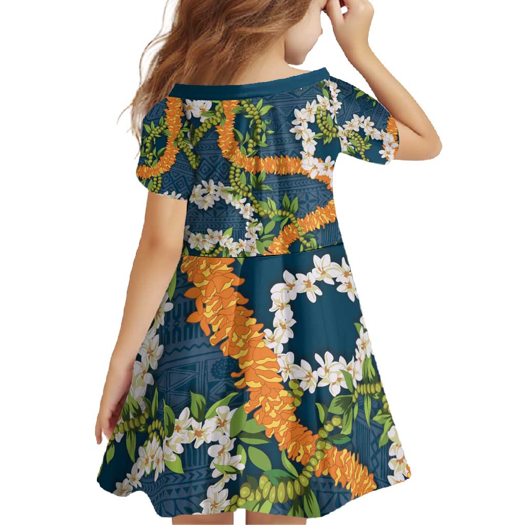 Aloha Festive Hawaii Family Matching Tank Maxi Dress and Hawaiian Shirt Mokihana - Maile and Ilima on Navy Blue LT7 - Polynesian Pride