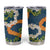 Aloha Festive Hawaii Tumbler Cup Mokihana - Maile and Ilima on Navy Blue - Polynesian Pride