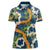 Aloha Festive Hawaii Women Polo Shirt Mokihana - Maile and Ilima on Navy Blue - Polynesian Pride