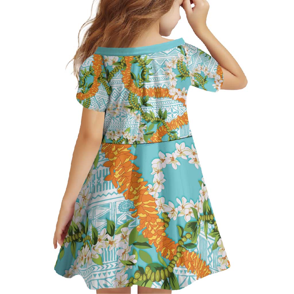 Aloha Festive Hawaii Family Matching Off Shoulder Maxi Dress and Hawaiian Shirt Mokihana - Maile and Ilima on Turquoise LT7 - Polynesian Pride