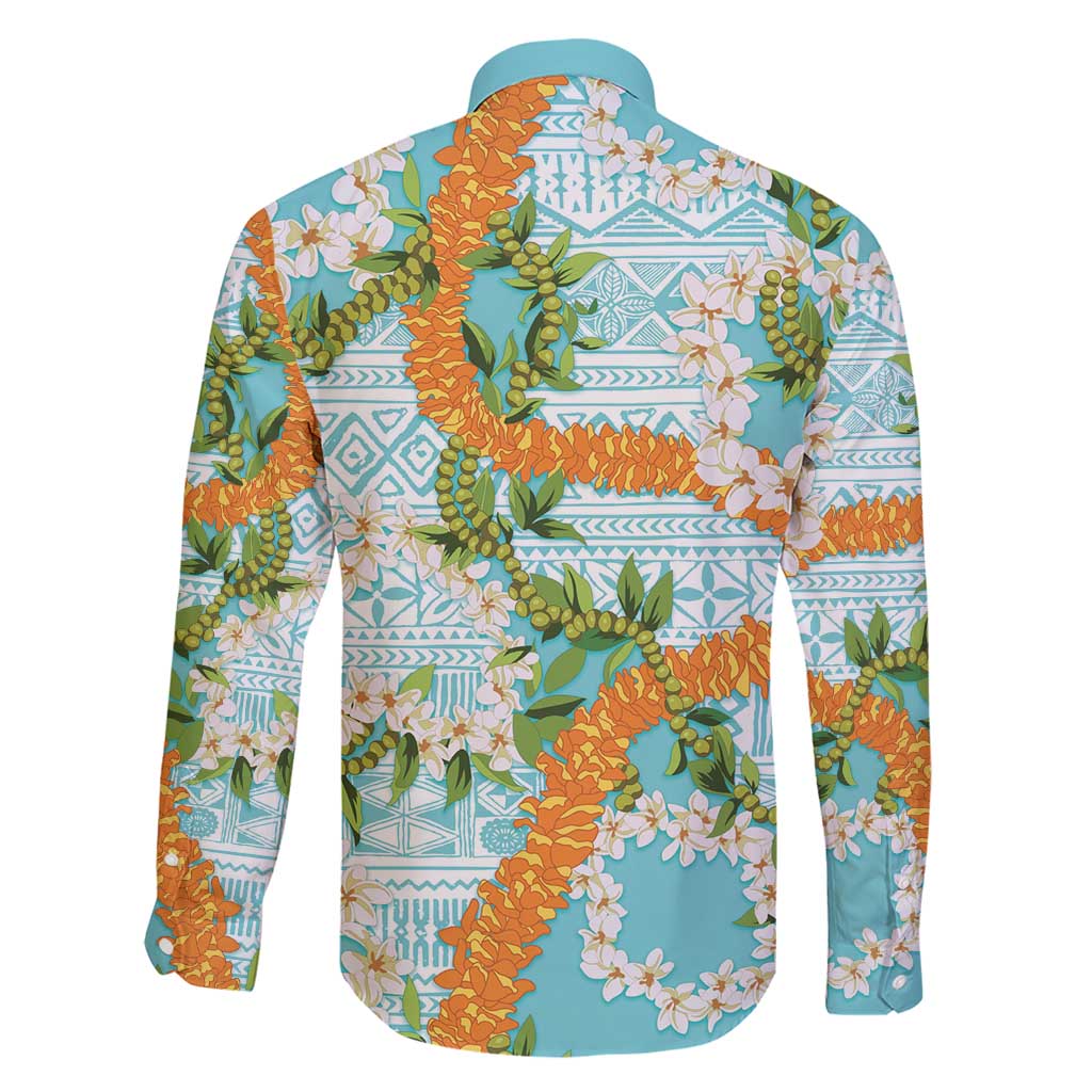 Aloha Festive Hawaii Family Matching Short Sleeve Bodycon Dress and Hawaiian Shirt Mokihana - Maile and Ilima on Turquoise LT7 - Polynesian Pride