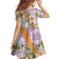 Aloha Festive Hawaii Family Matching Off Shoulder Short Dress and Hawaiian Shirt Mokihana - Maile and Ilima on Lilac LT7 - Polynesian Pride