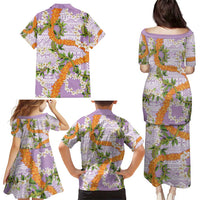 Aloha Festive Hawaii Family Matching Puletasi and Hawaiian Shirt Mokihana - Maile and Ilima on Lilac LT7 - Polynesian Pride