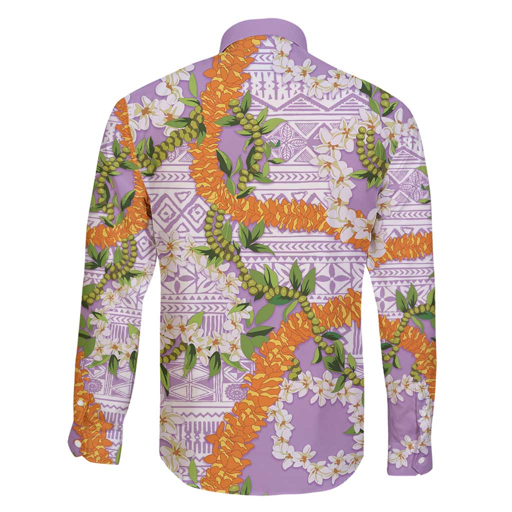 Aloha Festive Hawaii Family Matching Short Sleeve Bodycon Dress and Hawaiian Shirt Mokihana - Maile and Ilima on Lilac LT7 - Polynesian Pride