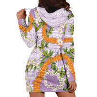 Aloha Festive Hawaii Hoodie Dress Mokihana - Maile and Ilima on Lilac LT7 - Polynesian Pride