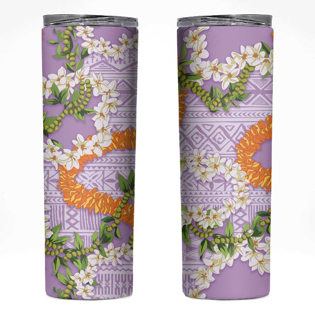 Aloha Festive Hawaii Skinny Tumbler Mokihana - Maile and Ilima on Lilac LT7 Lilac - Polynesian Pride