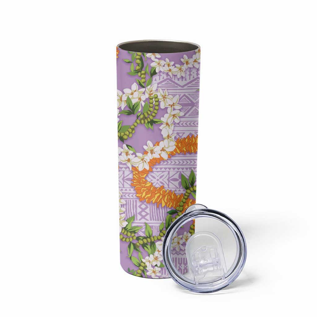Aloha Festive Hawaii Skinny Tumbler Mokihana - Maile and Ilima on Lilac LT7 - Polynesian Pride