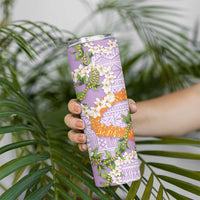 Aloha Festive Hawaii Skinny Tumbler Mokihana - Maile and Ilima on Lilac LT7 - Polynesian Pride