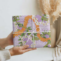 Aloha Festive Hawaii Wrapping Paper Mokihana - Maile and Ilima on Lilac