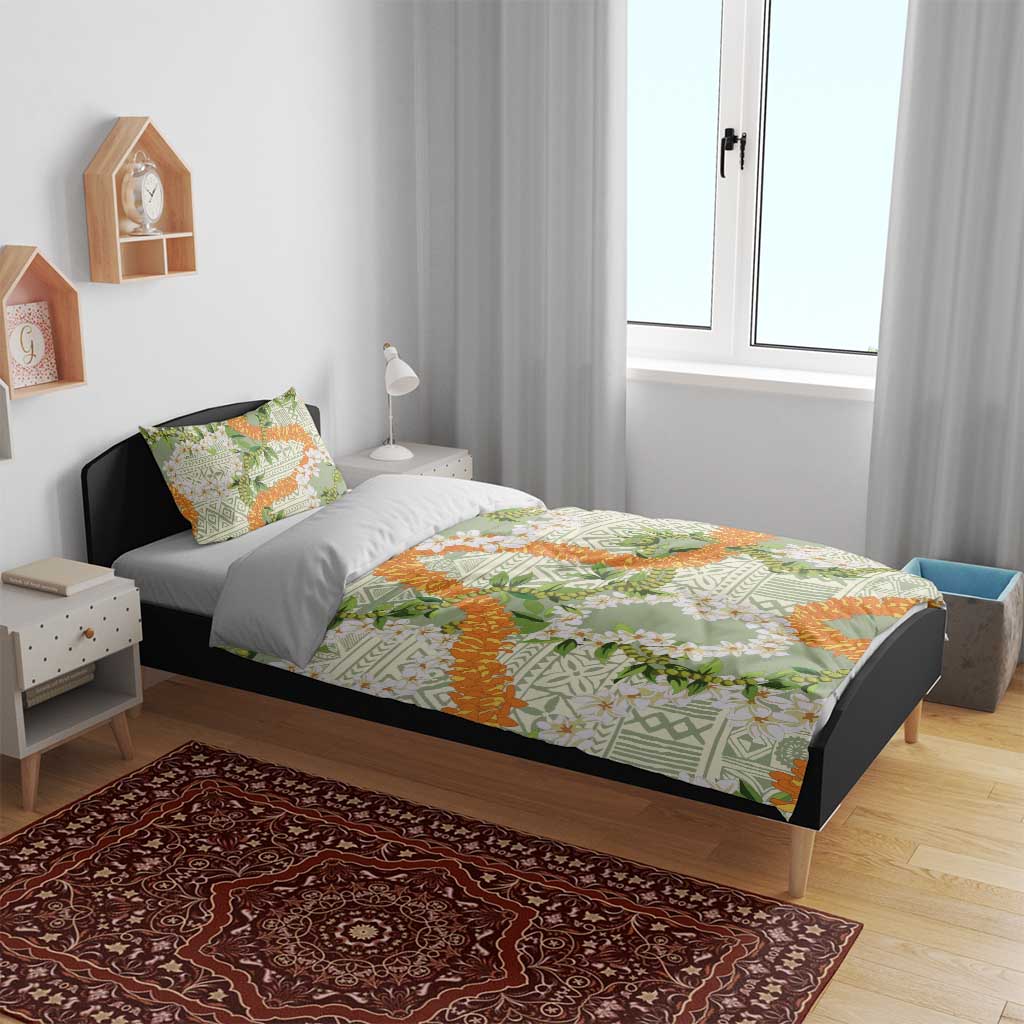 Aloha Festive Hawaii Bedding Set Mokihana - Maile Leis in Muted Summer - Polynesian Pride