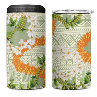 Aloha Festive Hawaii 4 in 1 Can Cooler Tumbler Mokihana - Maile Leis in Muted Summer LT7 One Size: 16 oz Sage Green - Polynesian Pride