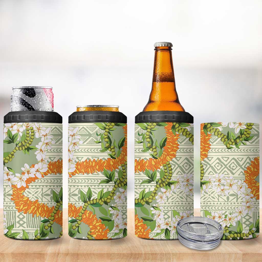 Aloha Festive Hawaii 4 in 1 Can Cooler Tumbler Mokihana - Maile Leis in Muted Summer LT7 - Polynesian Pride