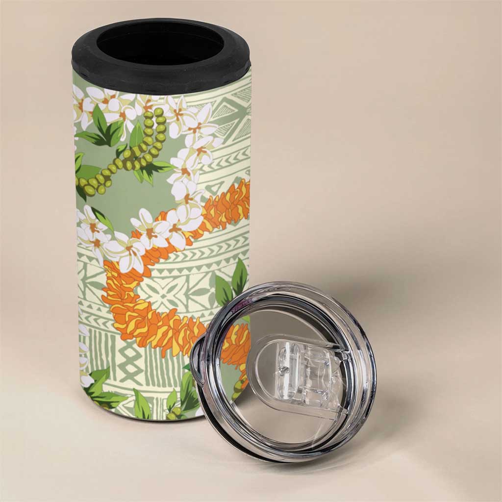 Aloha Festive Hawaii 4 in 1 Can Cooler Tumbler Mokihana - Maile Leis in Muted Summer LT7 - Polynesian Pride