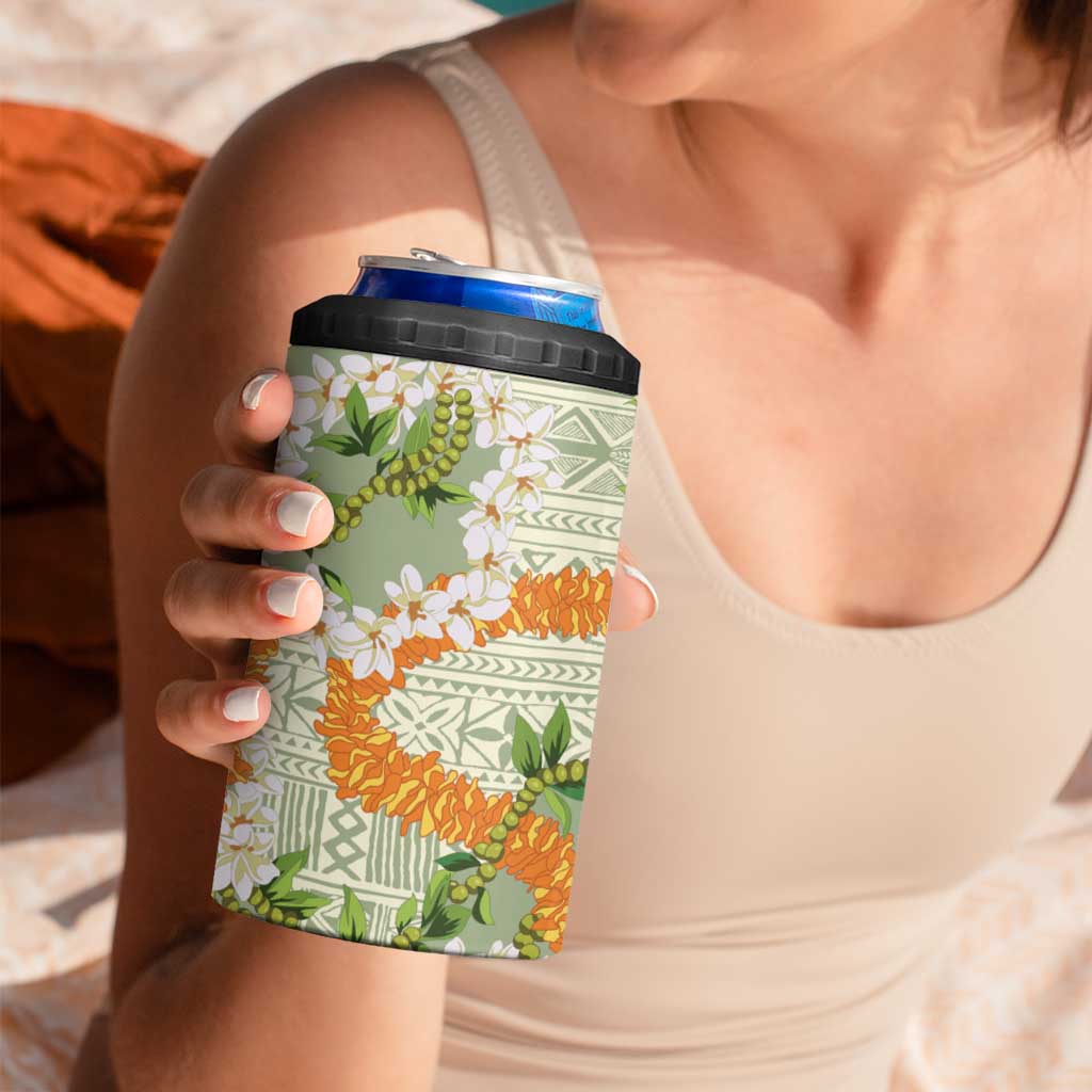 Aloha Festive Hawaii 4 in 1 Can Cooler Tumbler Mokihana - Maile Leis in Muted Summer LT7 - Polynesian Pride