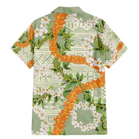 Aloha Festive Hawaii Family Matching Mermaid Dress and Hawaiian Shirt Mokihana - Maile Leis in Muted Summer LT7 - Polynesian Pride