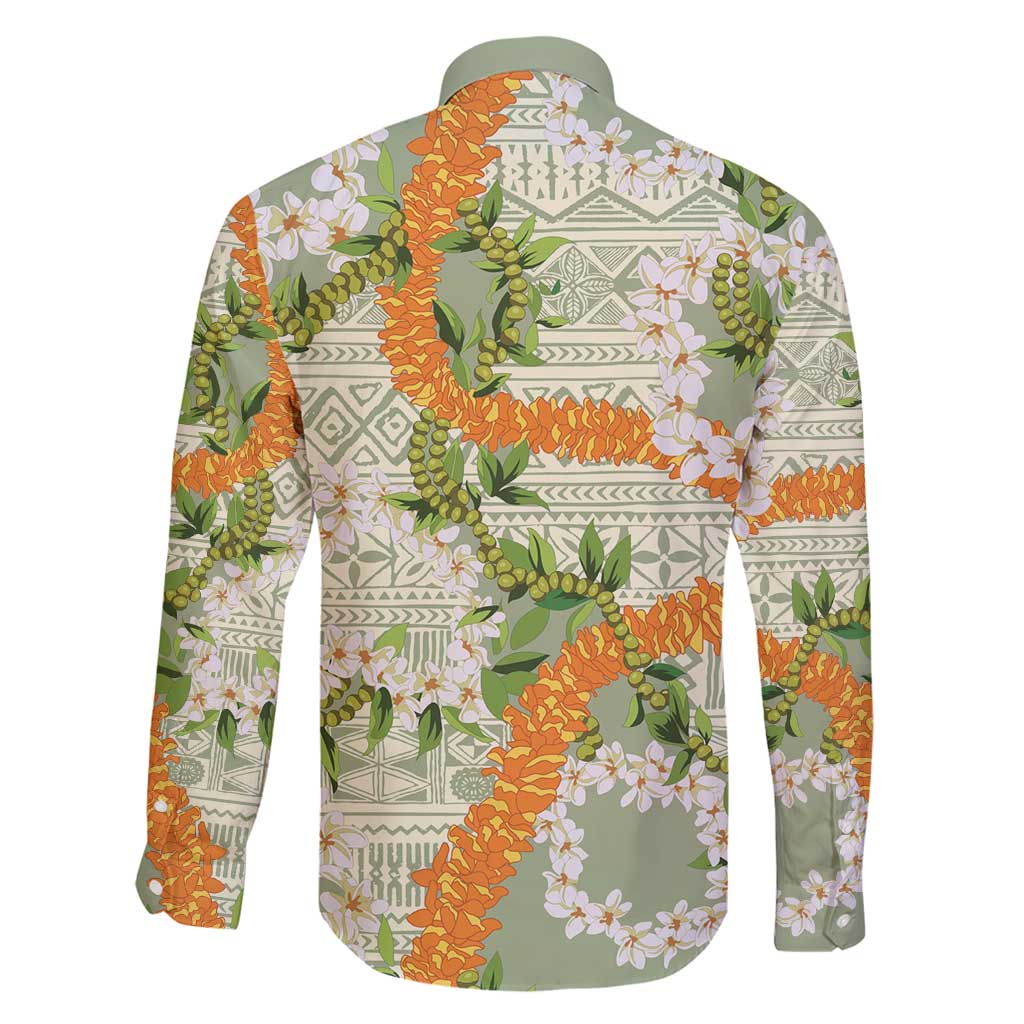 Aloha Festive Hawaii Family Matching Off Shoulder Short Dress and Hawaiian Shirt Mokihana - Maile Leis in Muted Summer LT7 - Polynesian Pride