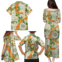 Aloha Festive Hawaii Family Matching Puletasi and Hawaiian Shirt Mokihana - Maile Leis in Muted Summer LT7 - Polynesian Pride