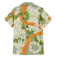 Aloha Festive Hawaii Family Matching Short Sleeve Bodycon Dress and Hawaiian Shirt Mokihana - Maile Leis in Muted Summer LT7 - Polynesian Pride