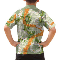 Aloha Festive Hawaii Family Matching Tank Maxi Dress and Hawaiian Shirt Mokihana - Maile Leis in Muted Summer LT7 - Polynesian Pride
