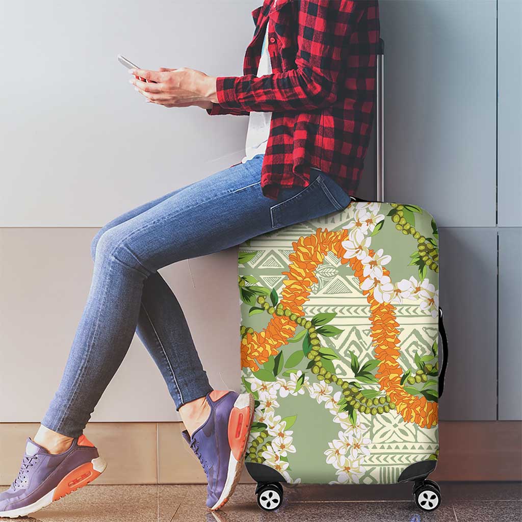 Aloha Festive Hawaii Luggage Cover Mokihana - Maile Leis in Muted Summer - Polynesian Pride