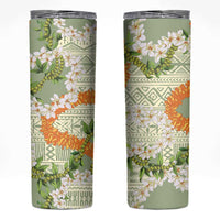 Aloha Festive Hawaii Skinny Tumbler Mokihana - Maile Leis in Muted Summer LT7 Sage Green - Polynesian Pride