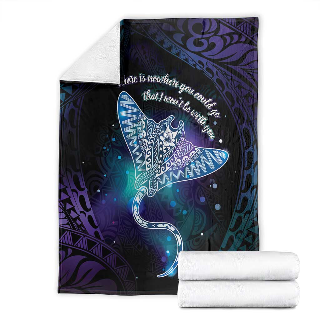 Polynesian Tala Manta Ray Blanket Nowhere You Could Go That I Won't Be With You - Polynesian Pride