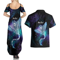Polynesian Tala Manta Ray Couples Matching Summer Maxi Dress and Hawaiian Shirt Nowhere You Could Go That I Won't Be With You LT7 - Polynesian Pride