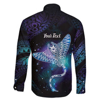 Polynesian Tala Manta Ray Family Matching Long Sleeve Bodycon Dress and Hawaiian Shirt Nowhere You Could Go That I Won't Be With You LT7 - Polynesian Pride