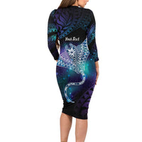 Polynesian Tala Manta Ray Family Matching Long Sleeve Bodycon Dress and Hawaiian Shirt Nowhere You Could Go That I Won't Be With You LT7 - Polynesian Pride
