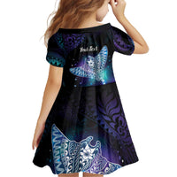Polynesian Tala Manta Ray Family Matching Off The Shoulder Long Sleeve Dress and Hawaiian Shirt Nowhere You Could Go That I Won't Be With You LT7 - Polynesian Pride