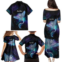 Polynesian Tala Manta Ray Family Matching Puletasi and Hawaiian Shirt Nowhere You Could Go That I Won't Be With You LT7 - Polynesian Pride