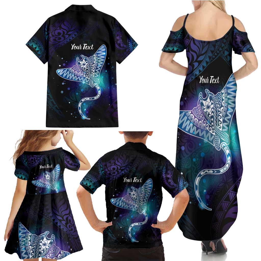 Polynesian Tala Manta Ray Family Matching Summer Maxi Dress and Hawaiian Shirt Nowhere You Could Go That I Won't Be With You LT7 - Polynesian Pride