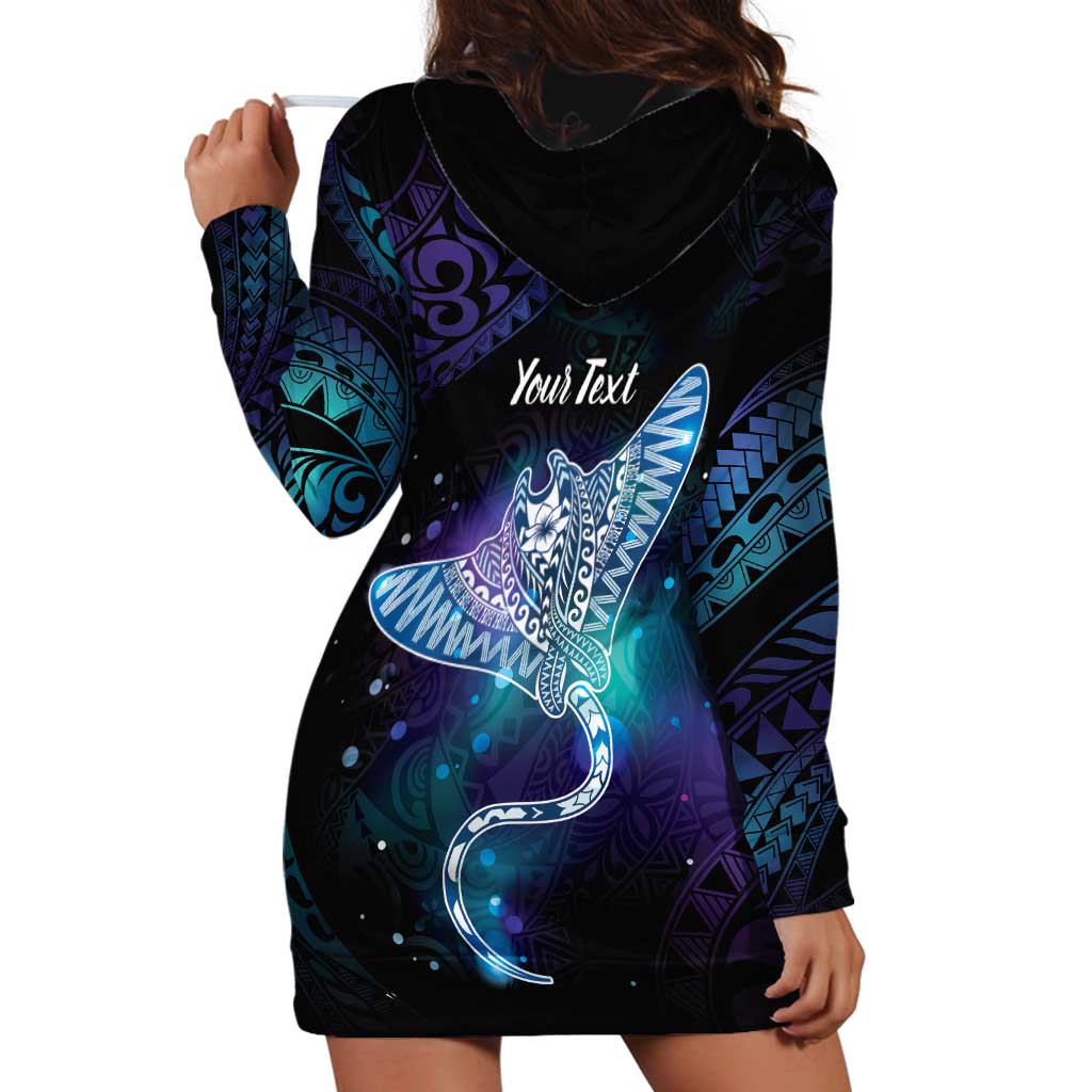 Polynesian Tala Manta Ray Hoodie Dress Nowhere You Could Go That I Won't Be With You LT7 - Polynesian Pride