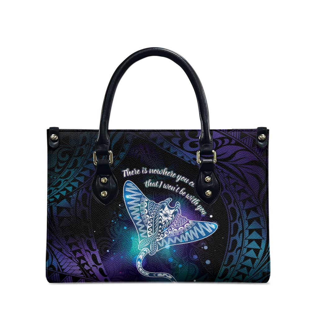 Polynesian Tala Manta Ray Leather Bag Nowhere You Could Go That I Won't Be With You LT7 - Polynesian Pride