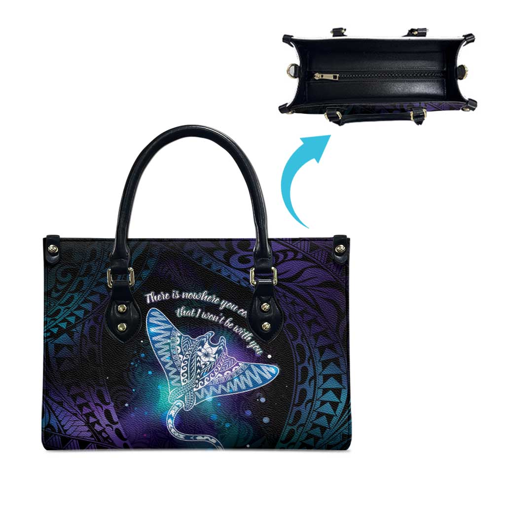 Polynesian Tala Manta Ray Leather Bag Nowhere You Could Go That I Won't Be With You LT7 - Polynesian Pride