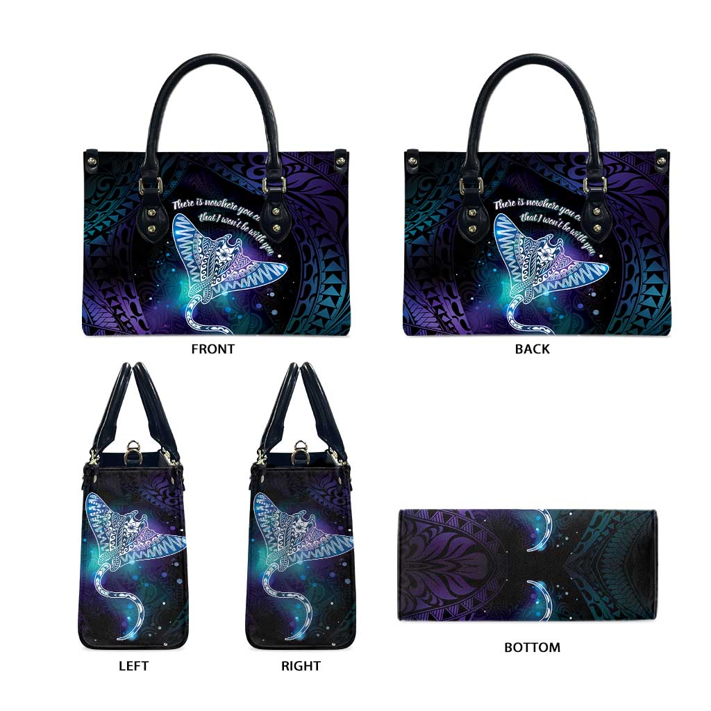 Polynesian Tala Manta Ray Leather Bag Nowhere You Could Go That I Won't Be With You LT7 - Polynesian Pride