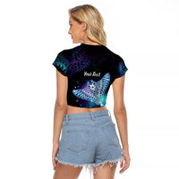 Polynesian Tala Manta Ray Raglan Cropped T Shirt Nowhere You Could Go That I Won't Be With You - Polynesian Pride