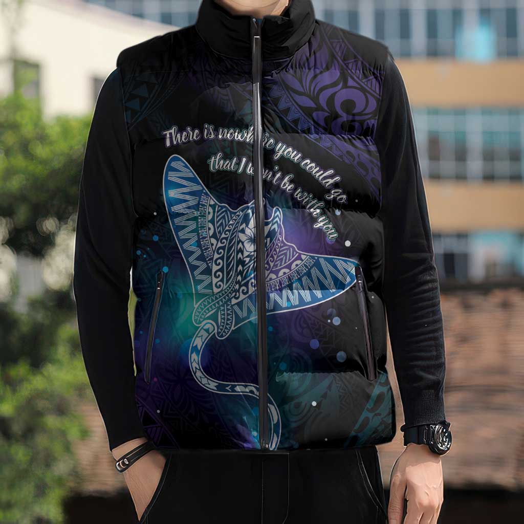 Polynesian Tala Manta Ray Sleeveless Puffer Jacket Nowhere You Could Go That I Won't Be With You LT7 - Polynesian Pride