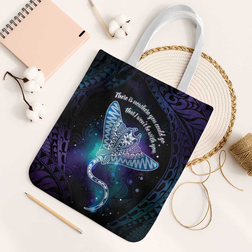 Polynesian Tala Manta Ray Tote Bag Nowhere You Could Go That I Won't Be With You - Polynesian Pride