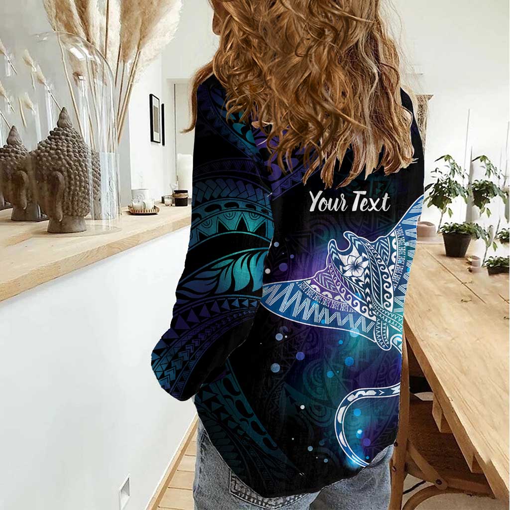 Polynesian Tala Manta Ray Women Casual Shirt Nowhere You Could Go That I Won't Be With You LT7 - Polynesian Pride