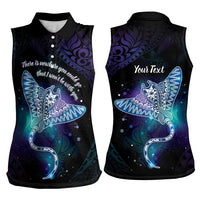 Polynesian Tala Manta Ray Women Sleeveless Polo Shirt Nowhere You Could Go That I Won't Be With You LT7 - Polynesian Pride