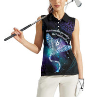 Polynesian Tala Manta Ray Women Sleeveless Polo Shirt Nowhere You Could Go That I Won't Be With You LT7 - Polynesian Pride