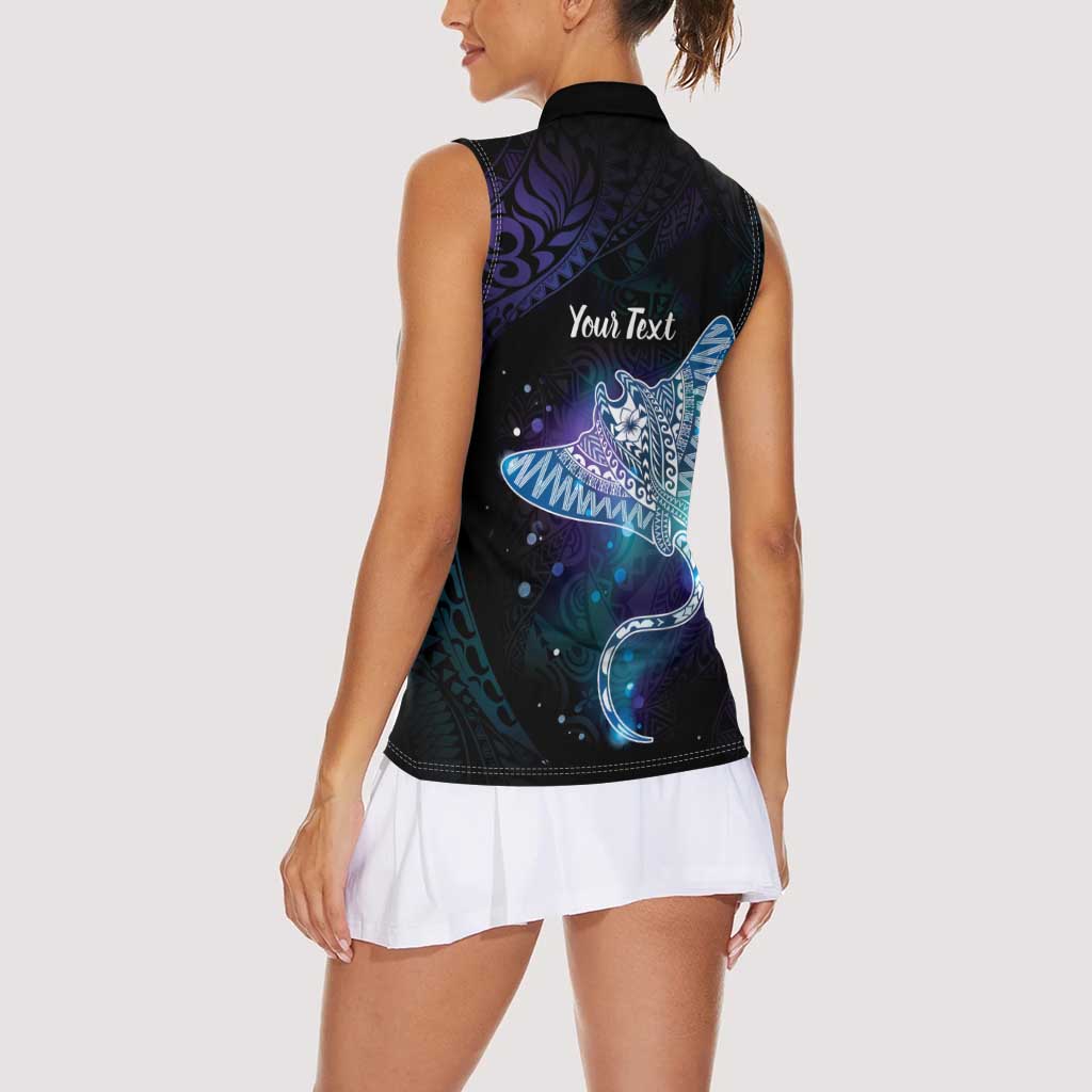 Polynesian Tala Manta Ray Women Sleeveless Polo Shirt Nowhere You Could Go That I Won't Be With You LT7 - Polynesian Pride
